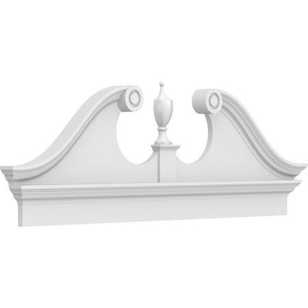 Ekena Millwork Rams Head Architectural Grade PVC Combination Pediment, 60"W x 21-7/8"H x 2-3/4"P PEDPC060X220RHP00